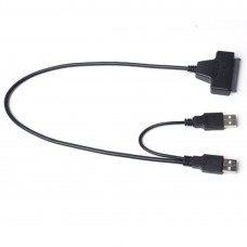 Double USB 2 0 to SATA Hard Drive Adapter Cable for 2 5 inch SATA HDD   SSD