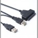 Double USB 2 0 to SATA Hard Drive Adapter Cable for 2 5 inch SATA HDD   SSD